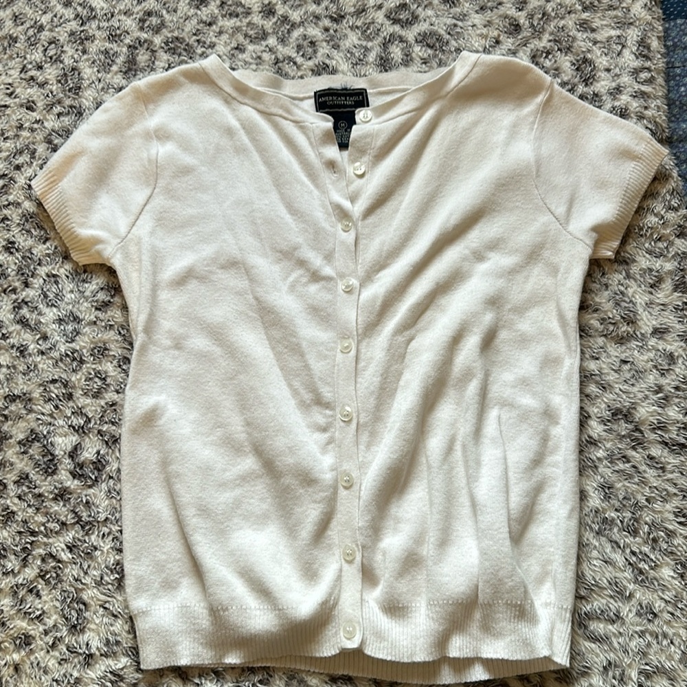 White American Eagle Button Up